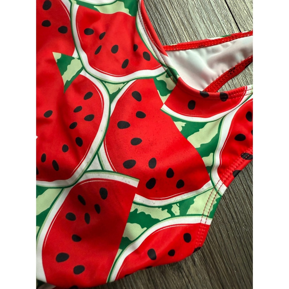 Watermelon Print Ruffle Bikini Top Swimsuit Summer Beach Girls XL - Picture 3 of 4